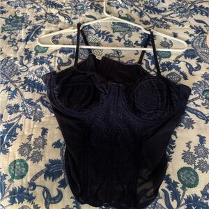 Garage navy Lace corset top